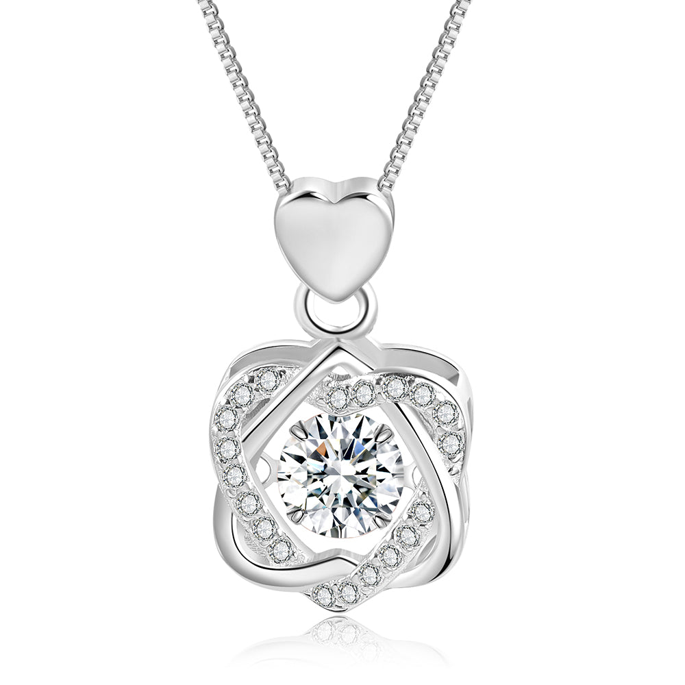 925 Sterling Silver Moissanite Necklace Tulip jewelry box