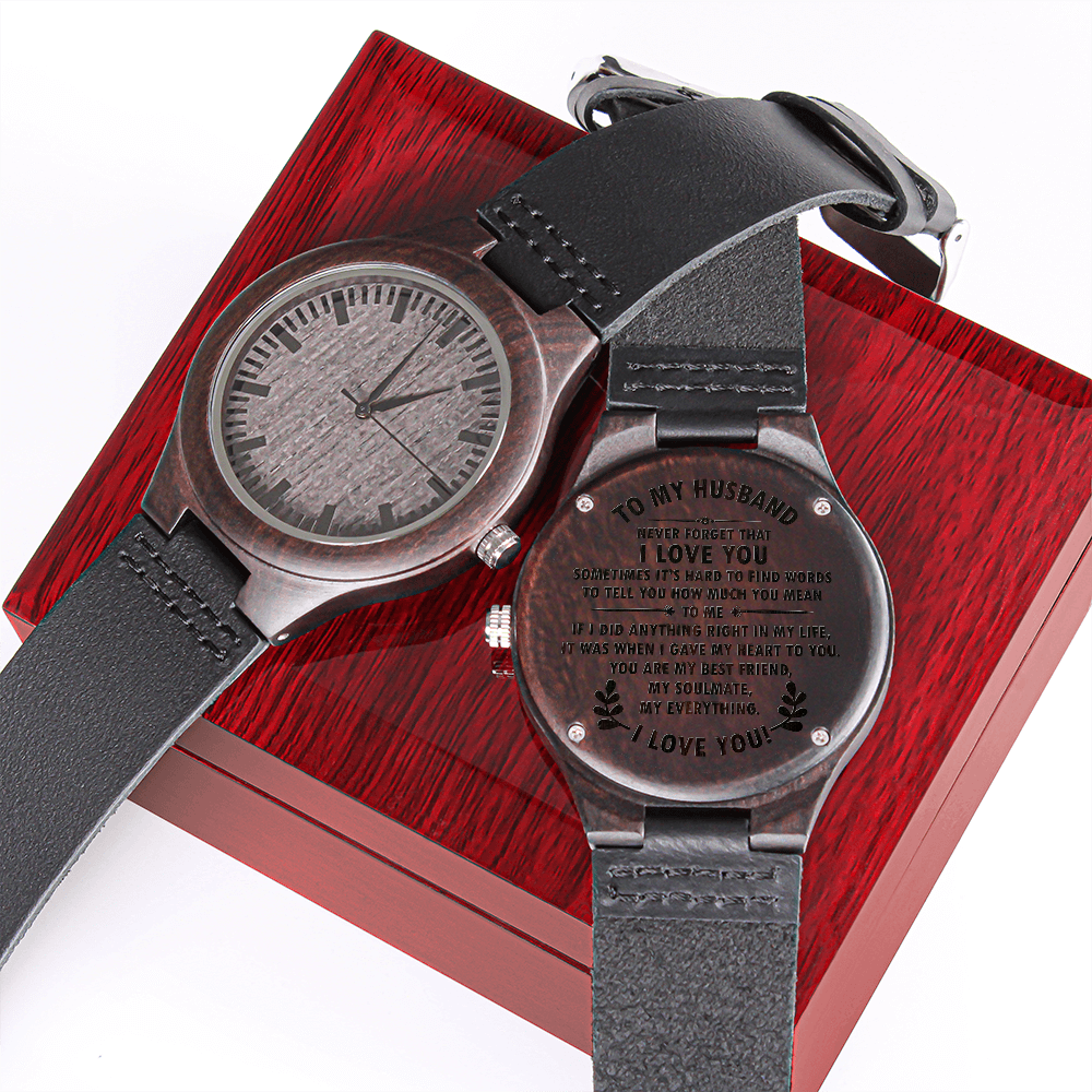Personalized wooden watch for my husband.