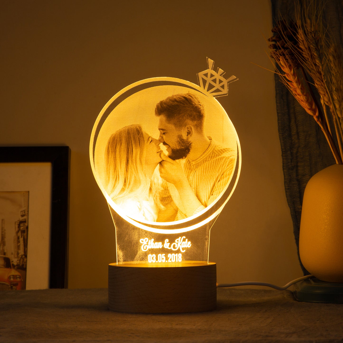 Personalized Photo Night Light,LED Night Lamp Multi Colors Change