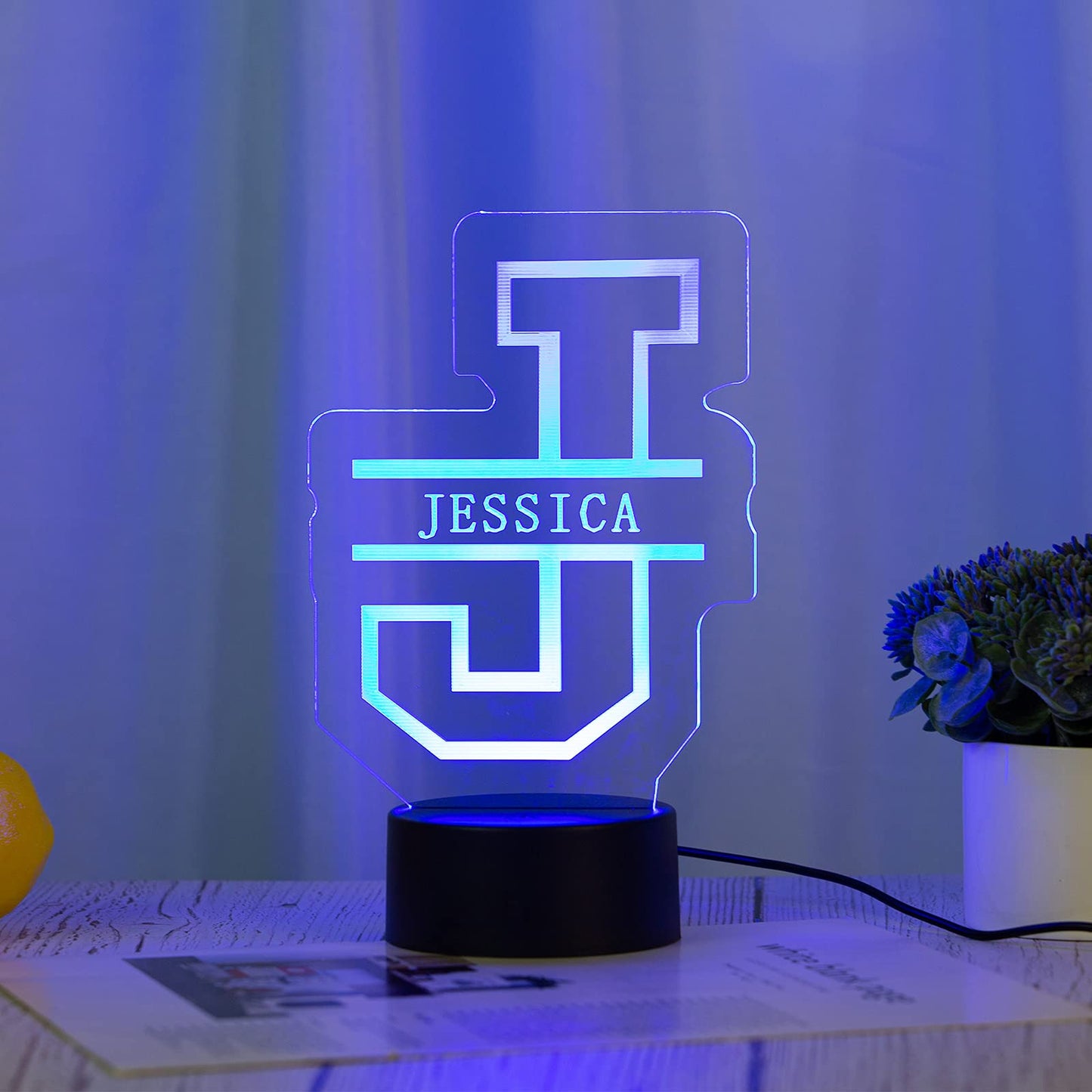 Personalized Letter Night Light,LED Night Lamp 7 Colors Change