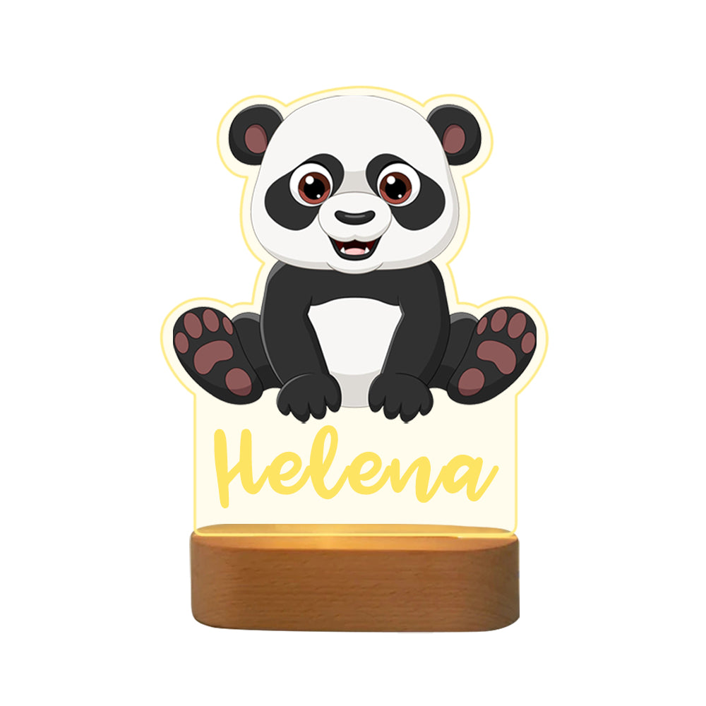 Personalized Name Acrylic Panda Night Light