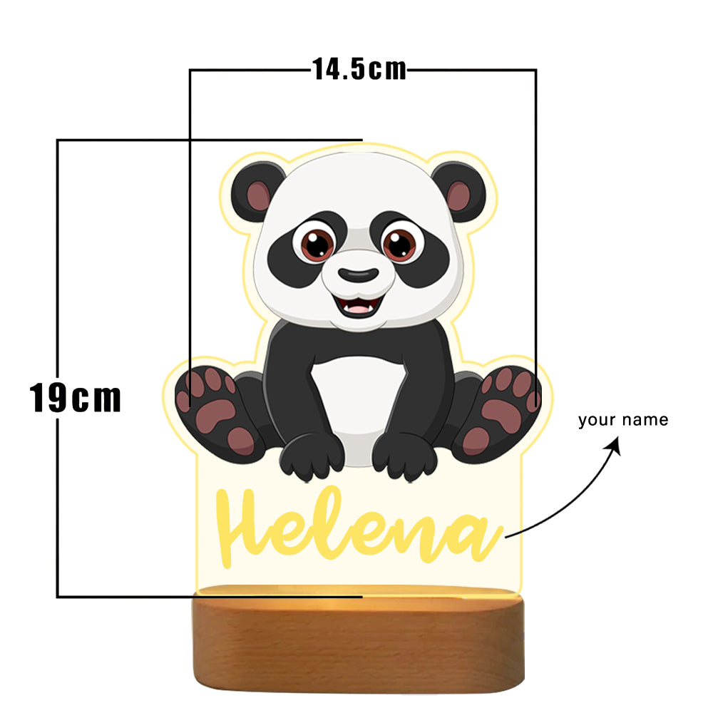 Personalized Name Acrylic Panda Night Light