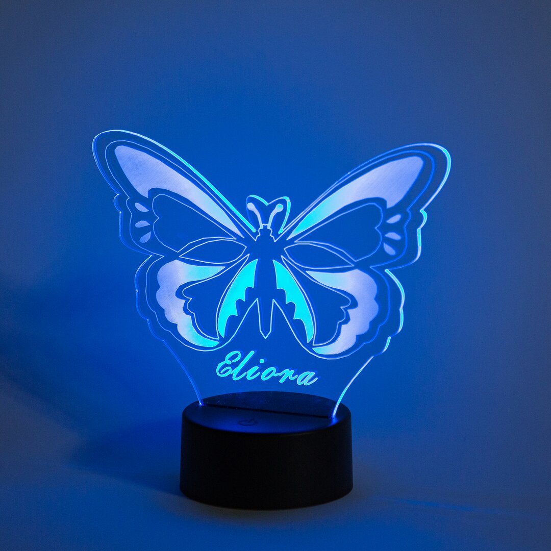 Personalized Name Butterfly Night Light,LED Night Lamp Multi Colors Change