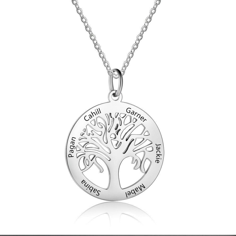 Stainless Steel Tree of Life Name Necklace
